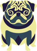 ilustración gráfica de pug simple aislado bueno para logotipo, mascota, icono, impresión en camiseta o personalizar su diseño png