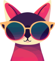 gráfico de ilustração de gato usando óculos de sol isolados perfeitos para logotipo, mascote, ícone ou impressão em t-shirt