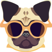 illustration graphic of colorful French bulldog wearing sunglasses isolated good for logo, icon, mascot, print or customize your design png