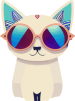 gráfico ilustrativo de gato con gafas de sol aislado perfecto para logotipo, mascota, icono o estampado en camiseta png