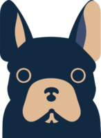 ilustración gráfica de un simple bulldog francés aislado bueno para logotipo, icono, mascota, imprimir o personalizar su diseño png