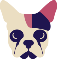 ilustración gráfica de un simple bulldog francés aislado bueno para logotipo, icono, mascota, imprimir o personalizar su diseño png