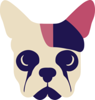 illustration graphique d'un bouledogue français simple isolé, bon pour le logo, l'icône, la mascotte, l'impression ou la personnalisation de votre conception png