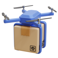 Drone Package Delivery 3D Illustration