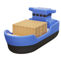 Cargo Ship 3D Illustration png