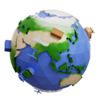 Earth Delivery Package 3D Illustration png