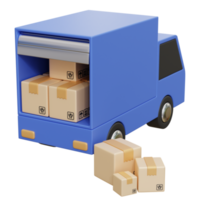 Truck Box Delivery 3D Illustration png