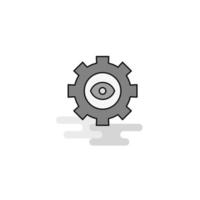 Gear Web Icon Flat Line Filled Gray Icon Vector