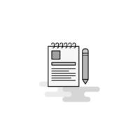 Document Web Icon Flat Line Filled Gray Icon Vector