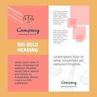 Justice Company Brochure Title Page Design Company profile annual report presentations leaflet Vector Background