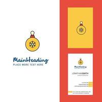 Christmas balls Creative Logo and business card vertical Design Vector