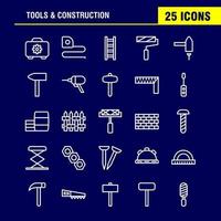 Tools And Construction Line Icon Pack For Designers And Developers Icons Of Box Case Cog Construction Construction Measure Tape Tape Vector