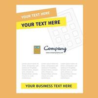 Calculator Title Page Design for Company profile annual report presentations leaflet Brochure Vector Background