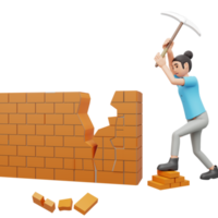 rottura firewall 3d personaggio illustrazione png