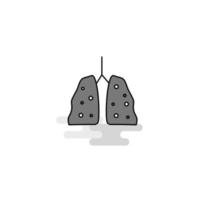 Lungs Web Icon Flat Line Filled Gray Icon Vector