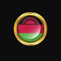 Malawi flag Golden button vector