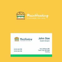 Burger logo Design with business card template Elegant corporate identity Vector