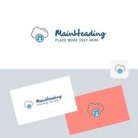Music on cloud vector logotype with business card template Elegant corporate identity Vector