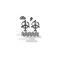 Air turbine Web Icon Flat Line Filled Gray Icon Vector