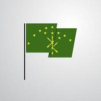 vector de diseño de bandera ondeante de adygea