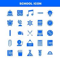 icono de la escuela paquete de iconos de glifo sólido para diseñadores y desarrolladores iconos de educación globo escolar mochila bolsa aprender vector de escuela de aprendizaje