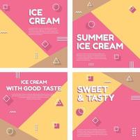 Ice Cream Dessert Shop Social Media Template vector