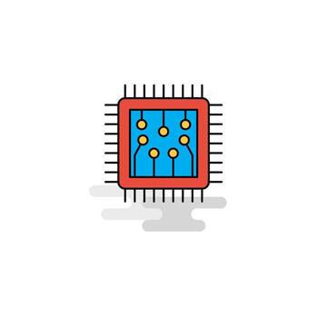vector de icono de procesador plano