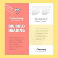 Secure cloud Business Company Poster Template with place for text and images vector background