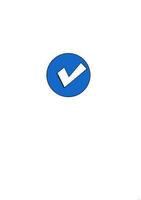 Verify badge blue tick check mark vector