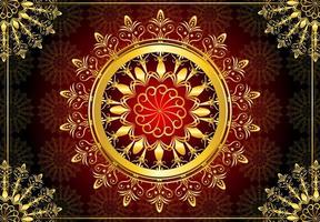 luxury golden floral pattern mandala background vector