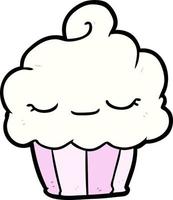 Cartoon cute cupcake vector