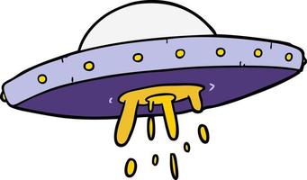 Cartoon cute flying saucer vector