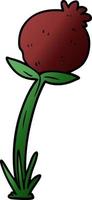 Cartoon poppy flower vector