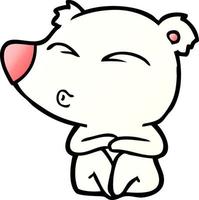 Cartoon cute polar bear vector