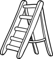 Line drawing cartoon ladder vector