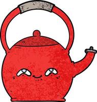 Cartoon cute tea kettle vector