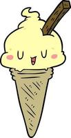 Cartoon cute ice cream vector