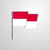 Monaco waving Flag design vector