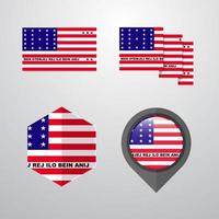 Bikini Atoll flag design set vector