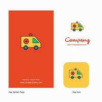 Ambulance Company Logo App Icon and Splash Page Design Creative Business App Design Elements vector