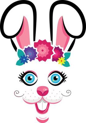 bunny masks with pink ears and flowers