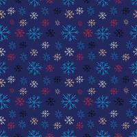 Seamless pattern with white snowflakes against blue background vector