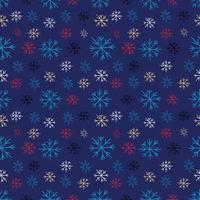 Seamless pattern with white snowflakes against blue background vector