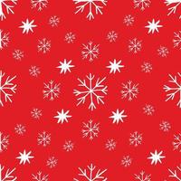 Seamless pattern with white snowflakes against red background vector