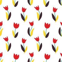 Seamless background of tulip flowers vector