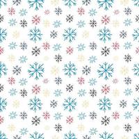 Seamless pattern with colorful snowflakes against white background vector