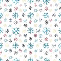 Seamless pattern with colorful snowflakes against white background vector