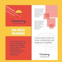 Umbrella Company Brochure Title Page Design Company profile annual report presentations leaflet Vector Background