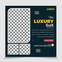 Luxury man fashion suits sale offer banner post design template, Brand Product Social Media Post Banner template design vector