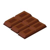 ilustración de vector de chocolate en un fondo. símbolos de calidad premium. iconos vectoriales para concepto y diseño gráfico.